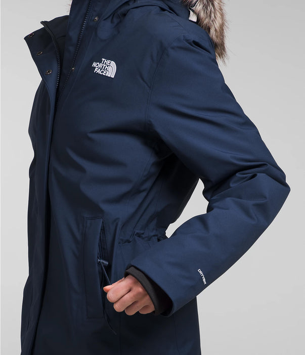 The North Face Womens Arctic Parka Navy Side Studio Image
