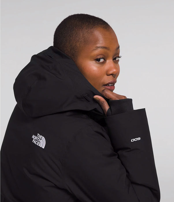 The North Face Women's Arctic Parka TNF Black, studio rear quarter view