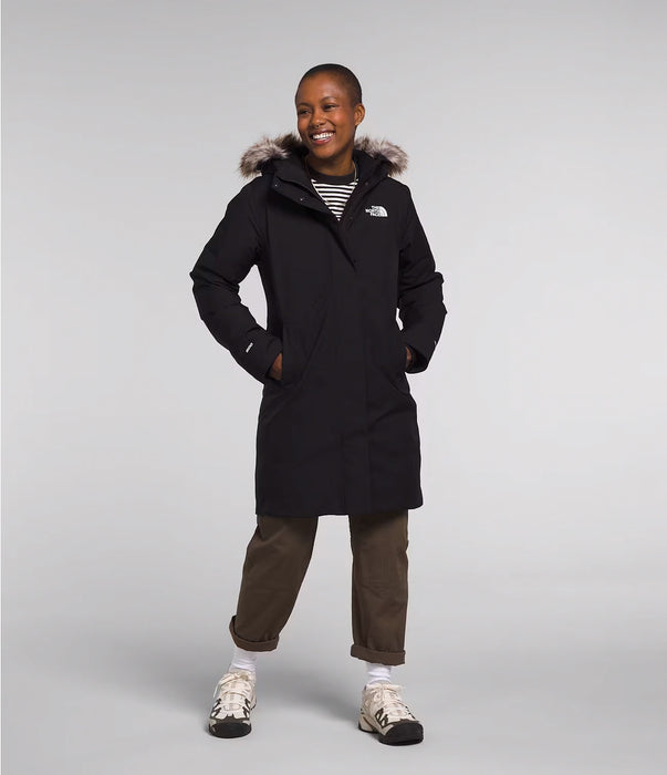 The North Face Women's Arctic Parka TNF Black, studio front view