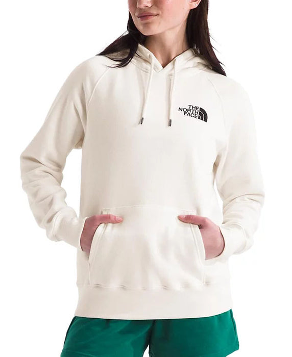 The North Face Womens Brand Proud Hoodie White Dune, studio front view