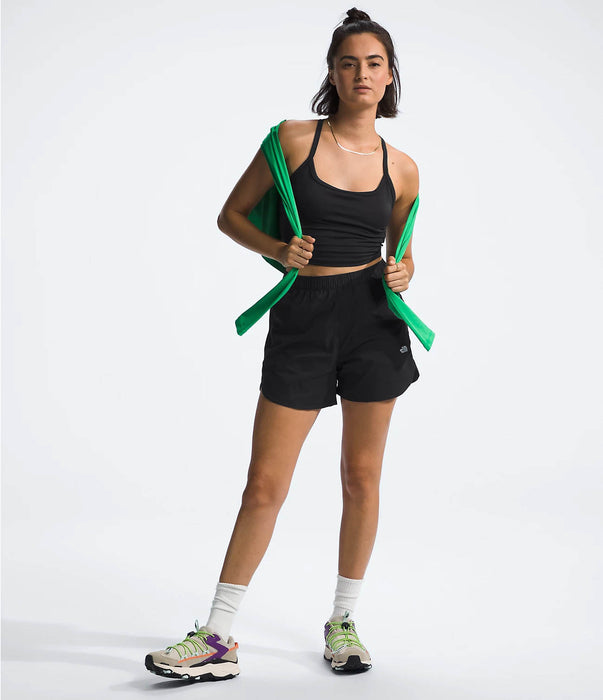 The North Face Womens Class V Pathfinder Pull-On Short TNF Black being worn by model fullbody studio image front view