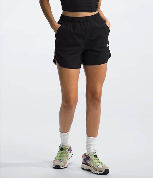 The North Face Womens Class V Pathfinder Pull-On Short TNF Black being worn by model studio image front view
