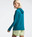 The North Face Womens Class V Water Hoodie Blue Moss being worn by model halfbody studio image back