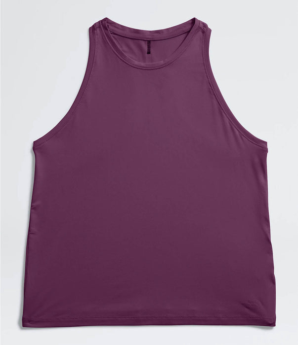 The North Face Womens Dune Sky Standard Tank Black Currant Purple shirt only studio image front