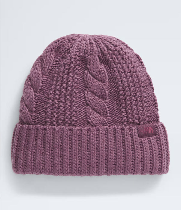 The North Face Womens Oh Mega Lined Beanie Midnight Mauve, studio front view