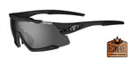 Tifosi Aethon Sunglasses in Matte Black with Smoke, AC Red & Clear Interchangeable Lenses.
