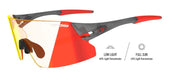 Tifosi Rail XC Sunglasses in Satin Vapor with Clarion Red Fototec Lens.