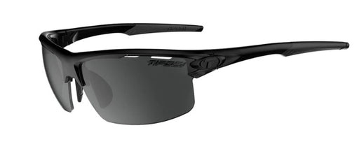 Tifosi Rivet Sunglasses in Blackout with Smoke, AC Red and Clear Interchangeable Lenses.