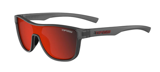 Tifosi Sizzle Sunglasses in Satin Vapor with Smoke Red Mirror Lens.