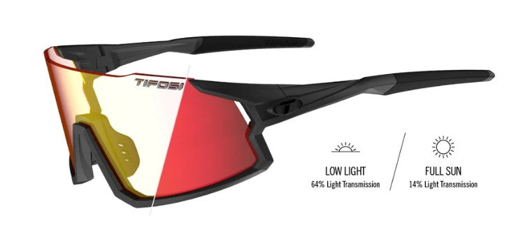 Tifosi Stash Sunglasses in Matte Gunmetal with Clarion Red Fototec Lens.