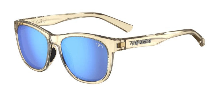Tifosi Swank Sunglasses in Golden Ray with Sky Blue Lens.