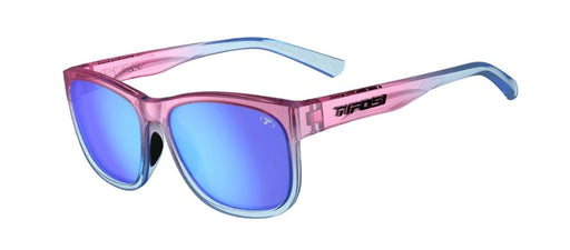 Tifosi Swank XL Sunglasses in Cotton Candy Swirl with a Smoke Blue Mirror Lens.