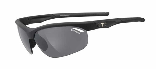 Tifosi Veloce Sunglasses in Blackout with Smoke, AC Red and Clear Interchangeable Lenses.