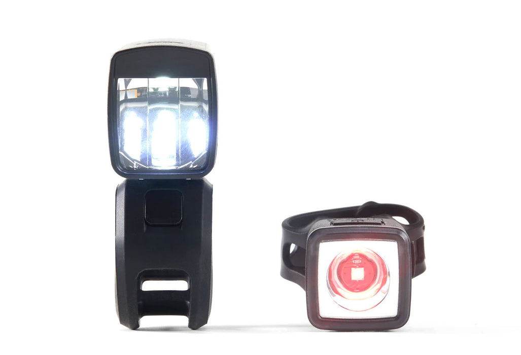 Trek Commuter Comp R/Flare R Rechargeable City Bike Light Set, studio front view