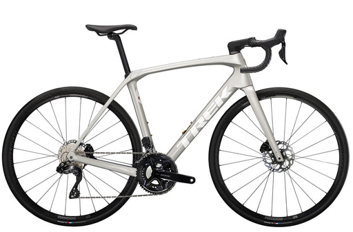 Trek Domane SL 6 Gen 4 Lunar Silver, studio side view