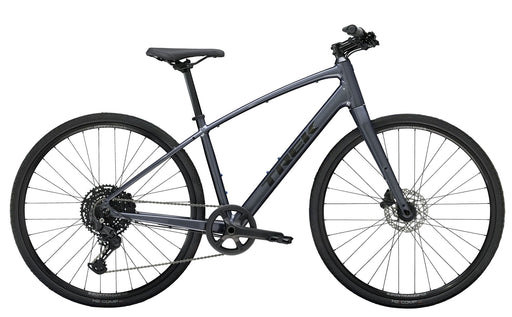 Trek FX 3 Gen 4 Galactic Grey, studio side view