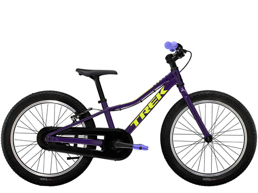 Trek Precaliber Kids Single Speed Bike 20 inch Purple Abyss, studio side view