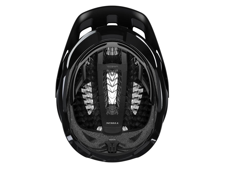 Trek Quantum WaveCel Mountain Bike Helmet Black, studio bottom view