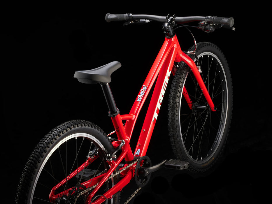 Trek Wahoo 24 Path Viper Red, studio rear quarter view