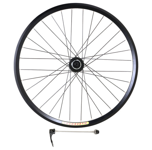 Velocity Dyad 26" 559mm NMSW Black 32h Black Spokes & Silver Nips Standard 135mm Rear Disc Wheel, studio side view