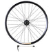 Velocity Dyad 26" 559mm NMSW Black 32h Black Spokes & Silver Nips Standard 135mm Rear Disc Wheel, studio side view