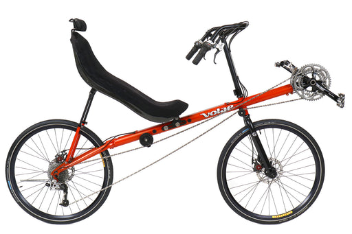 Volae Used 2016 Expedition Orange Large Recumbent Bike studio side view