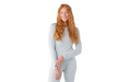 Smartwool Womens Thermal Base Layer Crew Winter Sky Model Studio Image Front