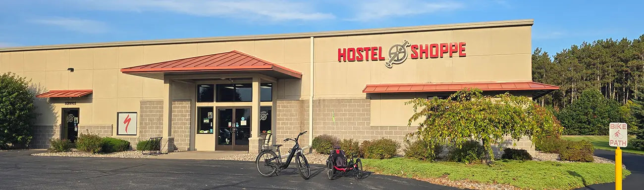 Image of the Hostel Shoppe store front on a clear summer day.