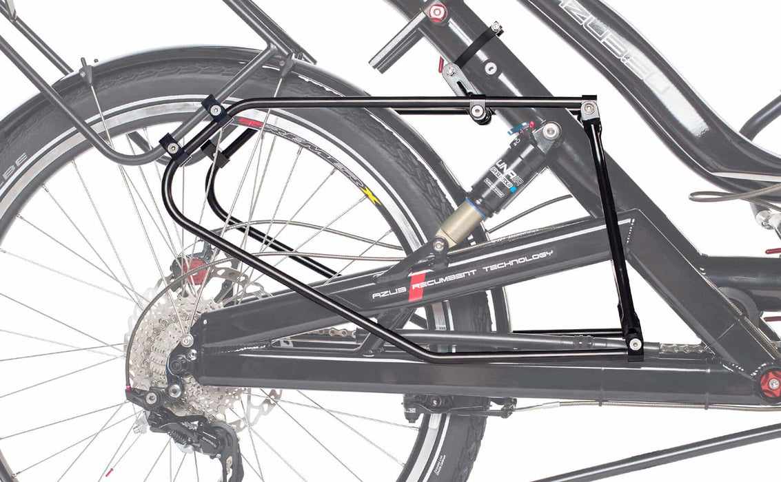 Azub Expedition Rear Rack for Azub 2-wheel Recumbent Bikes mounted on bike detail