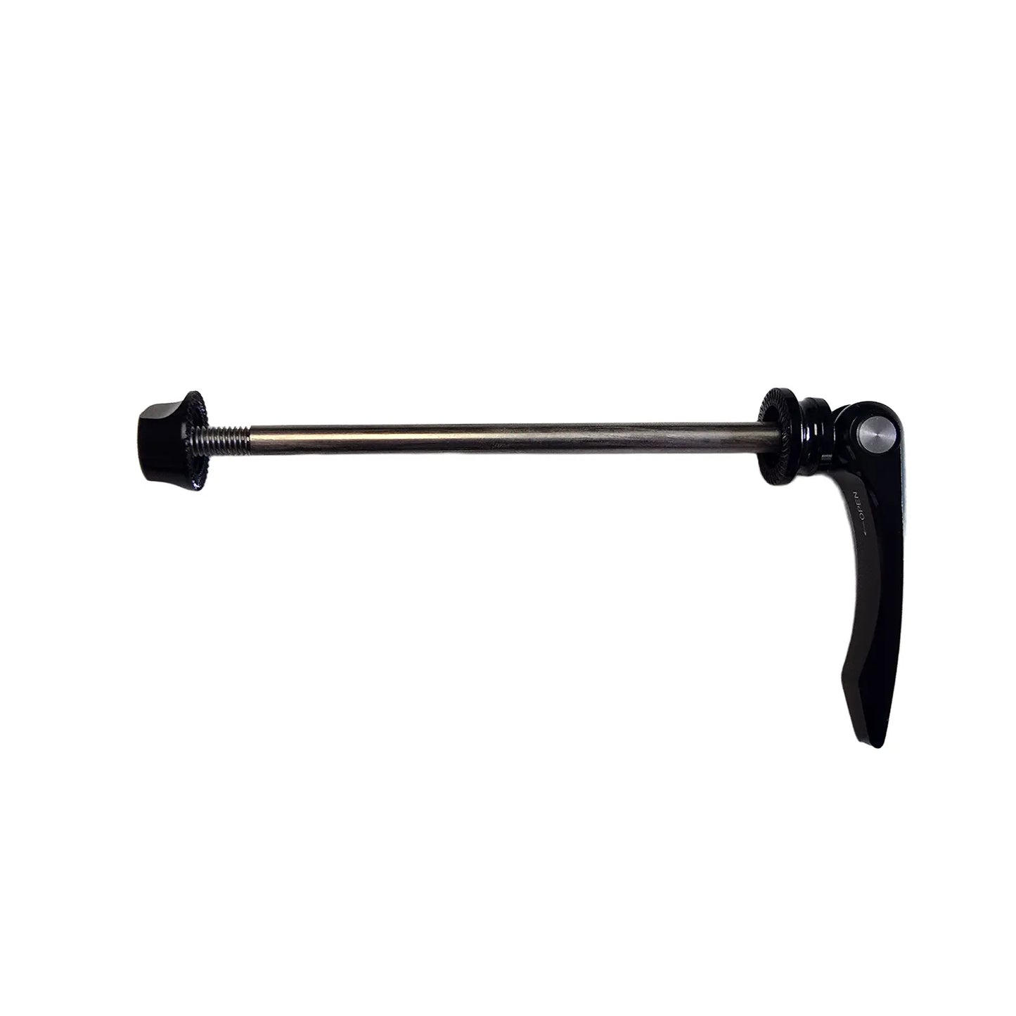 Side view of the Azub Seat Stay Black Quick Release Lever against a white background.
