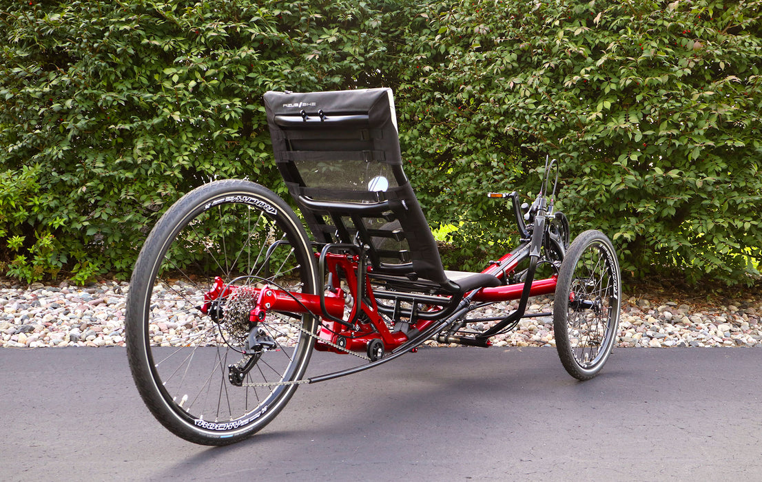 Azub TRIcon 26 3x9sp Ruby Red Recumbent Trike Cycle Con Special Edition