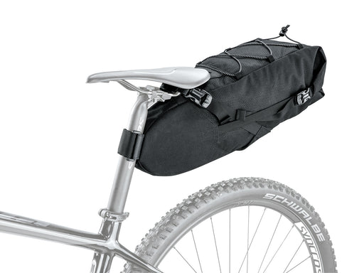 Topeak Seat Bag Backloader 10L Black studio image mounted under bike seat