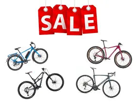 Image of the word "sale" surrounded by bike images.