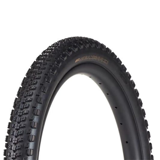 Side profile of the Bontrager Connection Comp Black Tire 20 x 2.0 inch (50-406mm) against a white background.