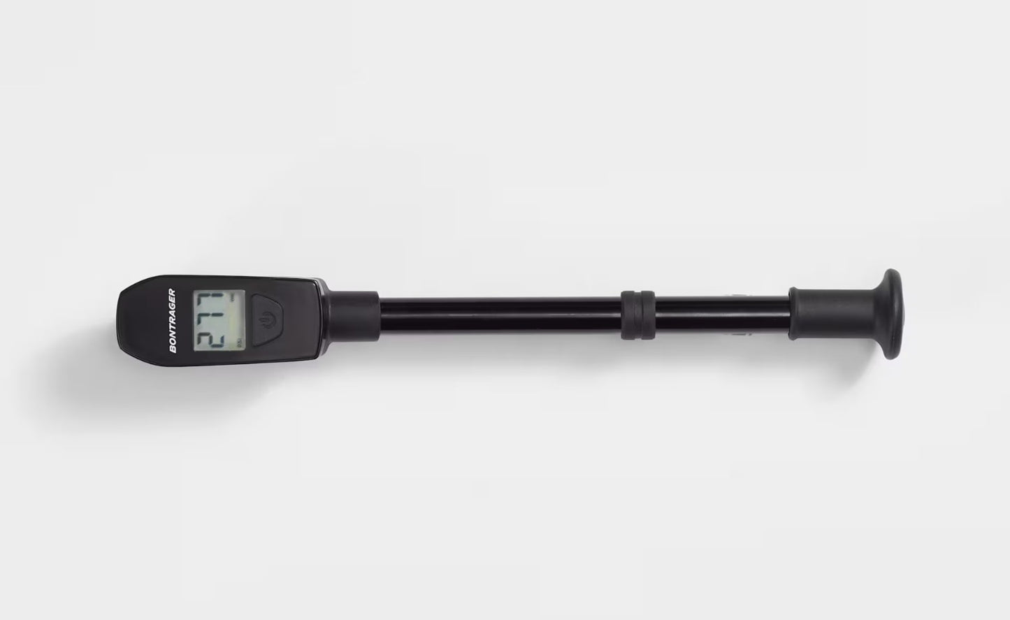 Black Bontrager Digital Shock Pump on a white background. 