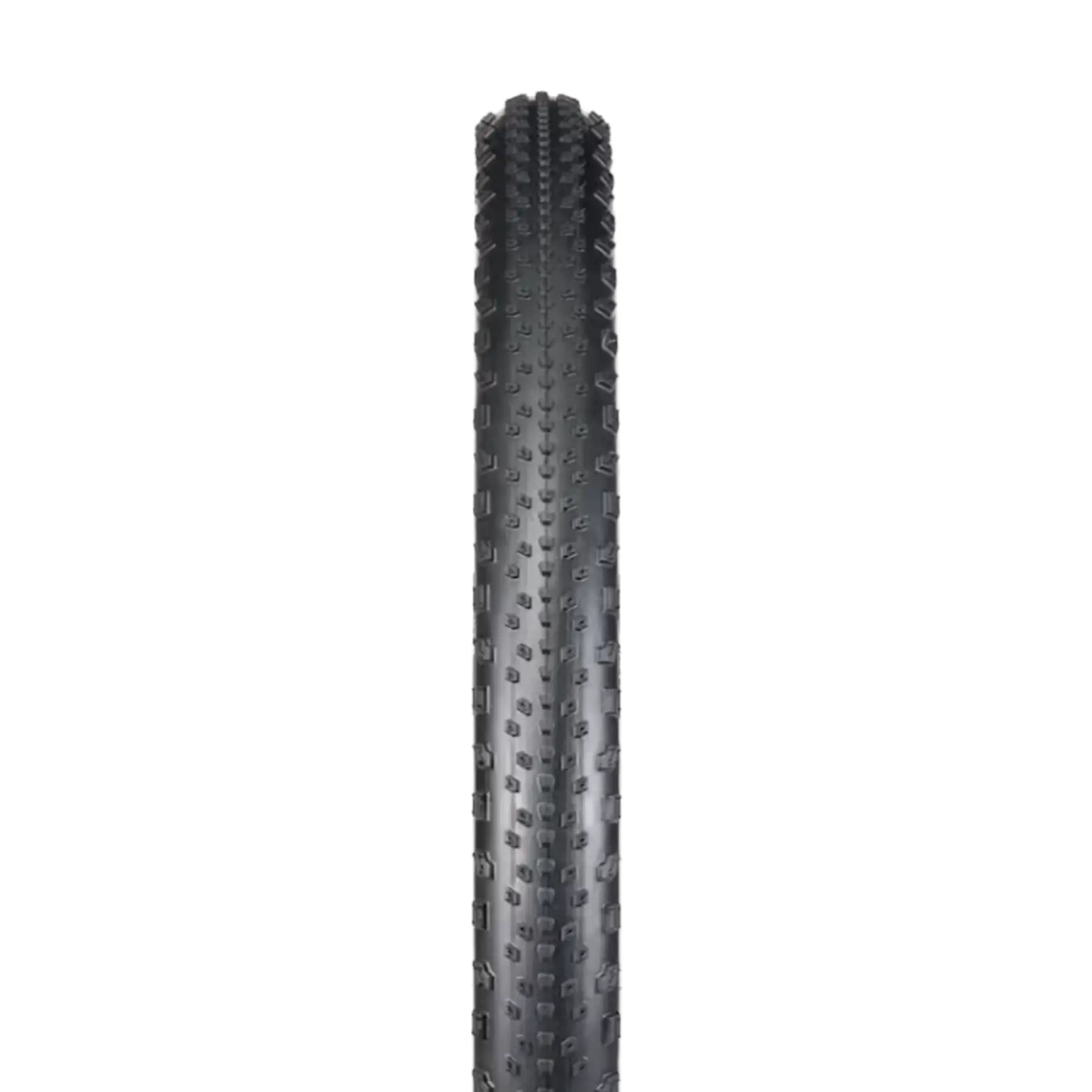 Tread profile of the Bontrager Vallnord RSL XR TLR MTB Tire 29 x 2.40 inch (61-622mm) in black against a white background.