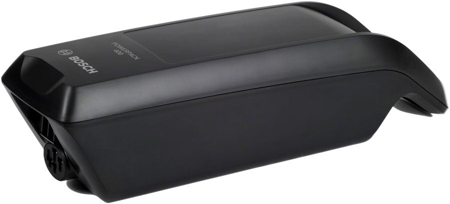 Black Bosch Powerpack 500 battery on a white background. 
