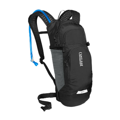 Angled front view of the Camelbak Lobo 9 Hydration Pack 70oz in black against a white background.