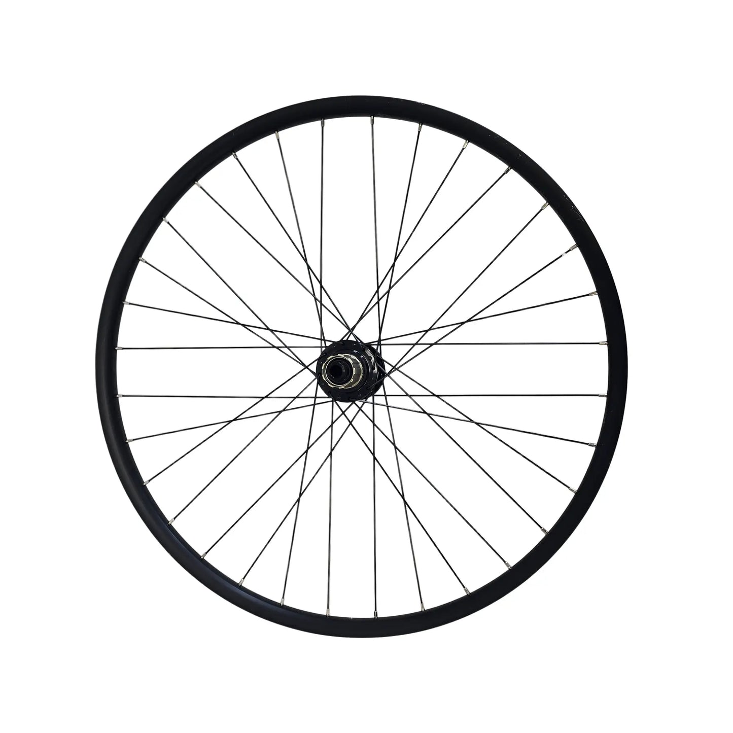 Drive side view of the Catrike 26 Inch Thru-Axle Rear Wheel with Rim Tape against a white background.