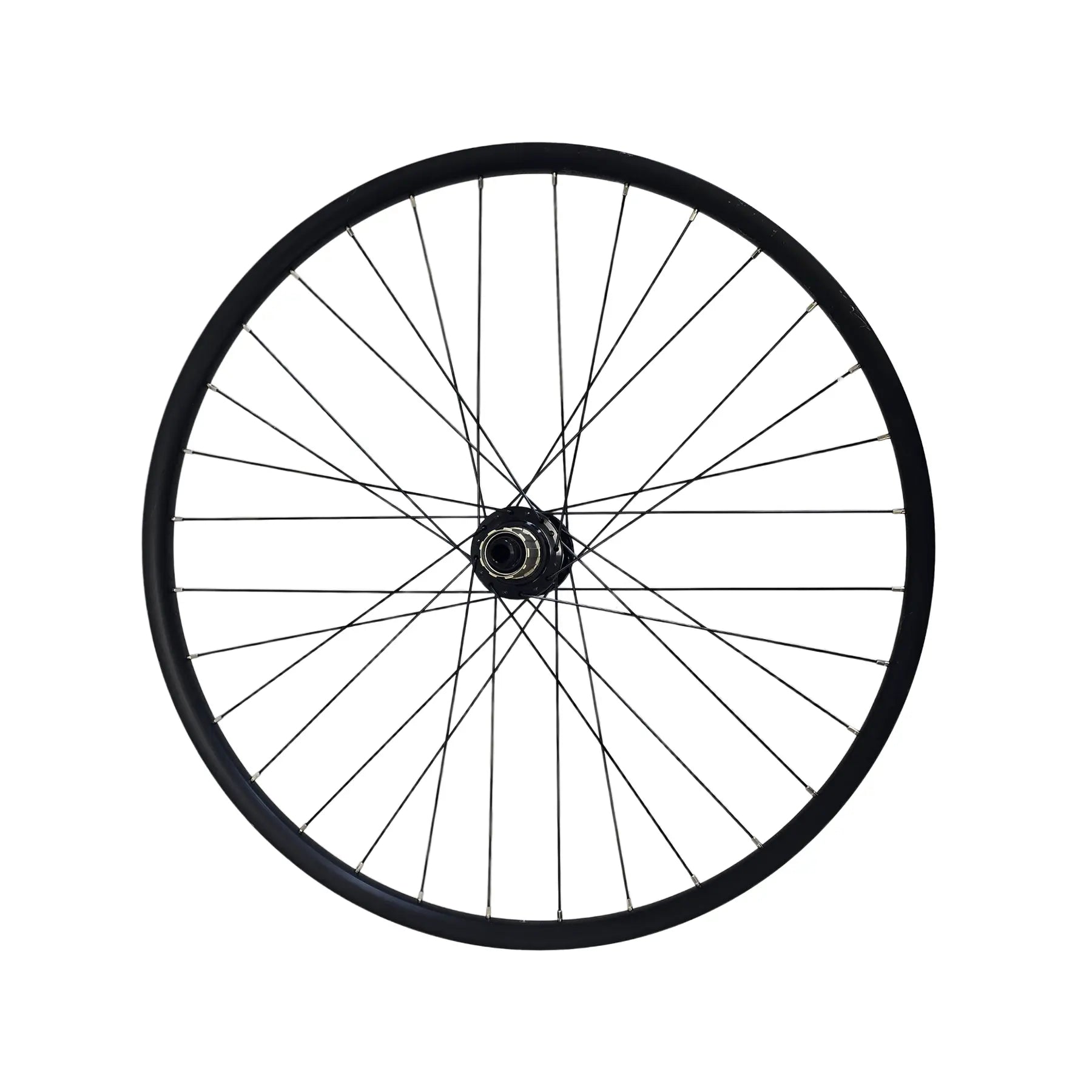 Drive side view of the Catrike 26 Inch Thru-Axle Rear Wheel with Rim Tape against a white background.
