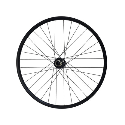 Drive side view of the Catrike 26 Inch Thru-Axle Rear Wheel with Rim Tape against a white background.