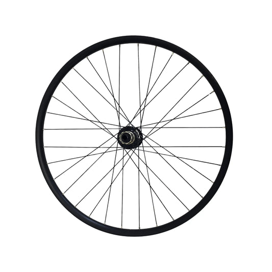Drive side view of the Catrike 26 Inch Thru-Axle Rear Wheel with Rim Tape against a white background.