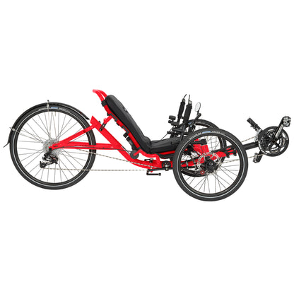 Lave Red Catrike 5.5.9. Recumbent Trike against a white background.