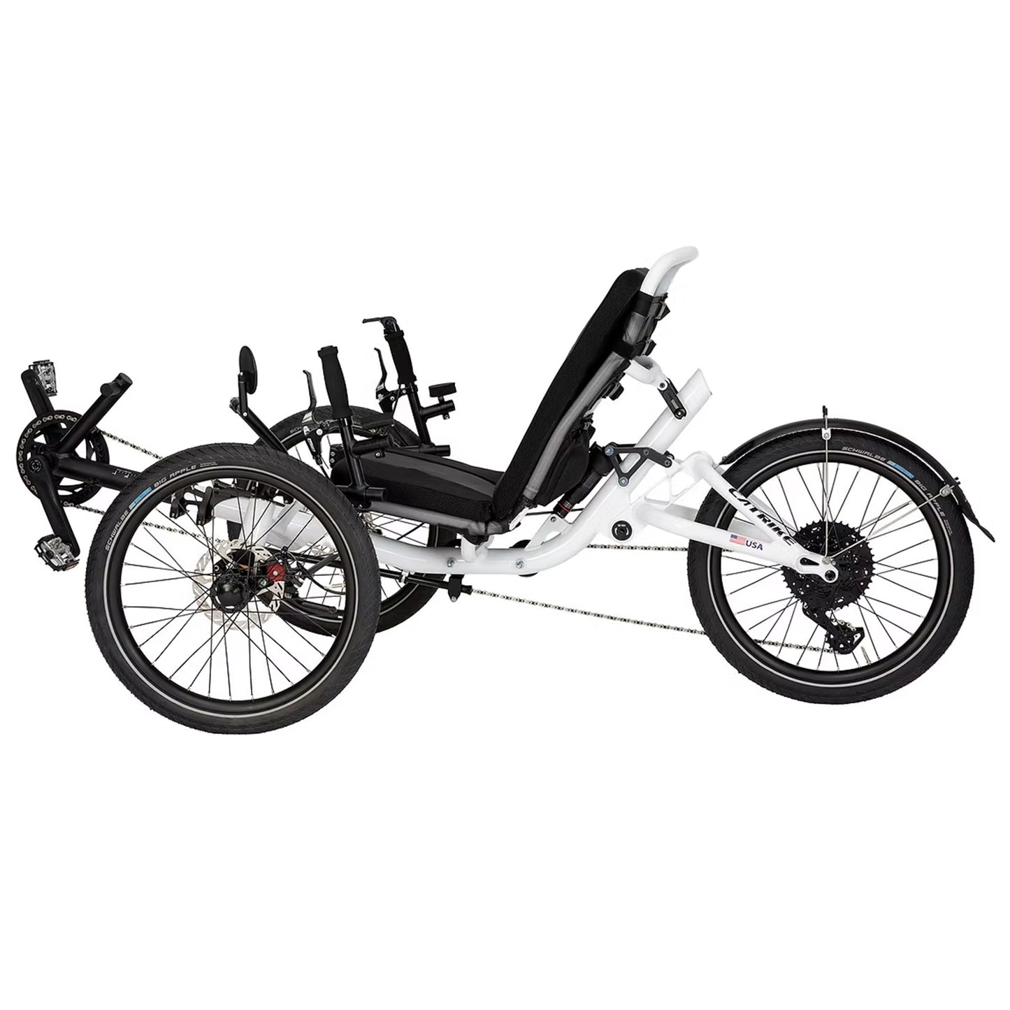 Non-drive side view of the Catrike All Road in Star White.