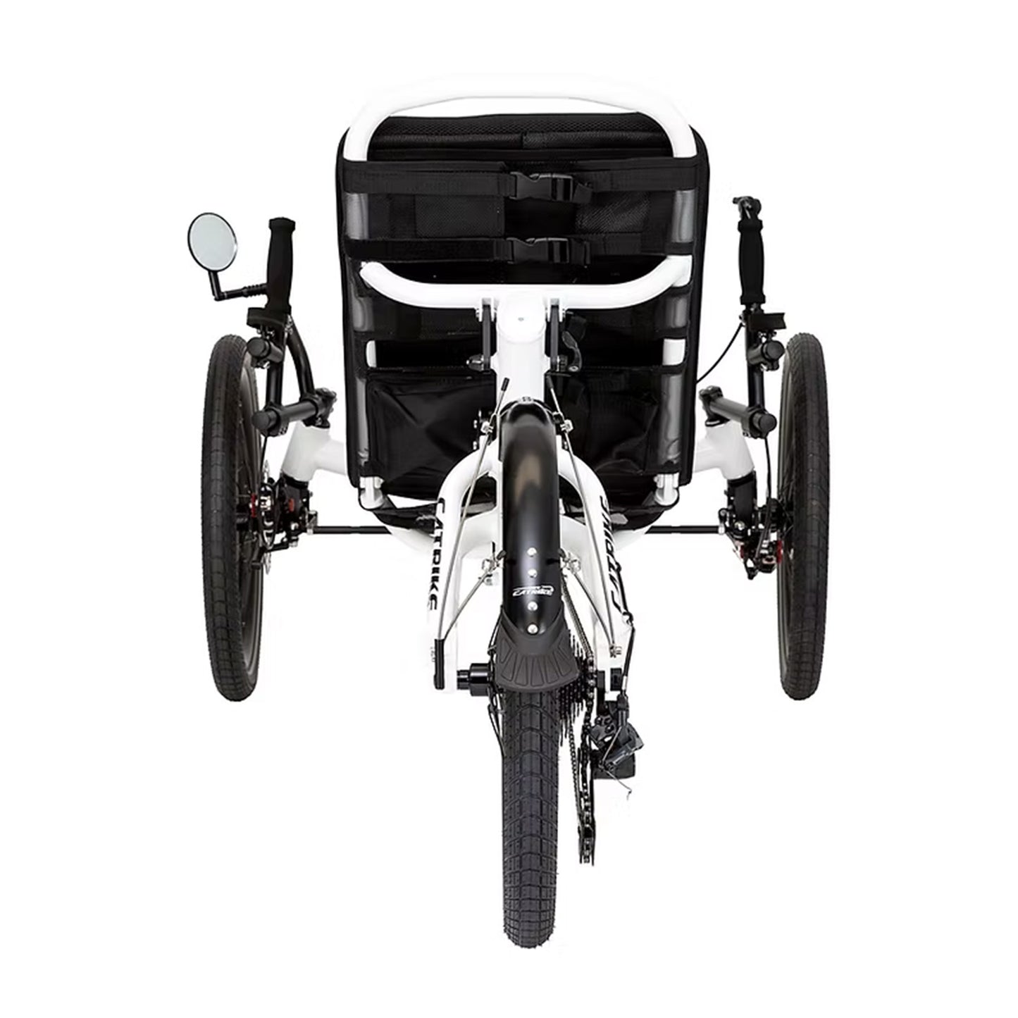 Back view of the Catrike All Road in Star White.