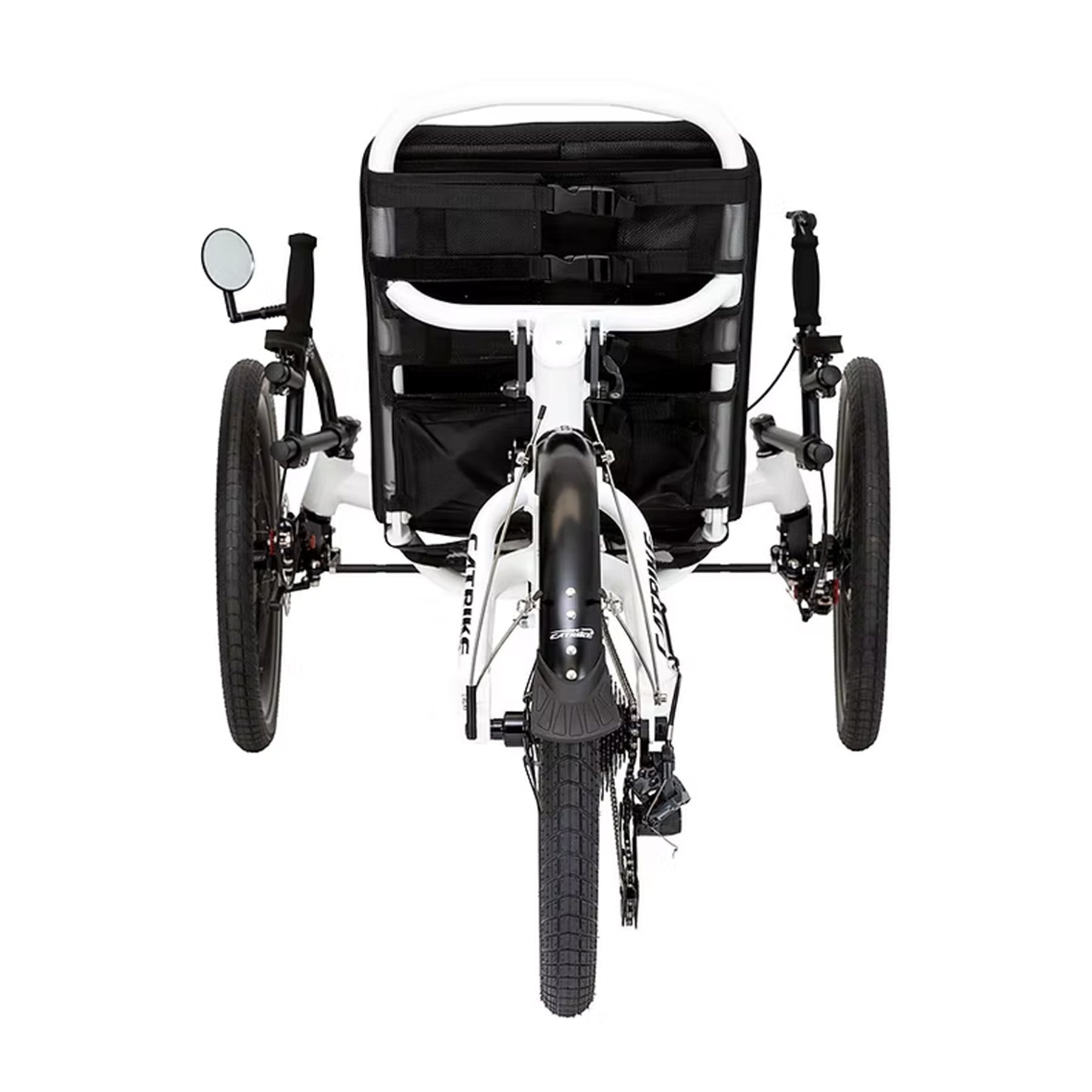 Back view of the Catrike All Road in Star White.