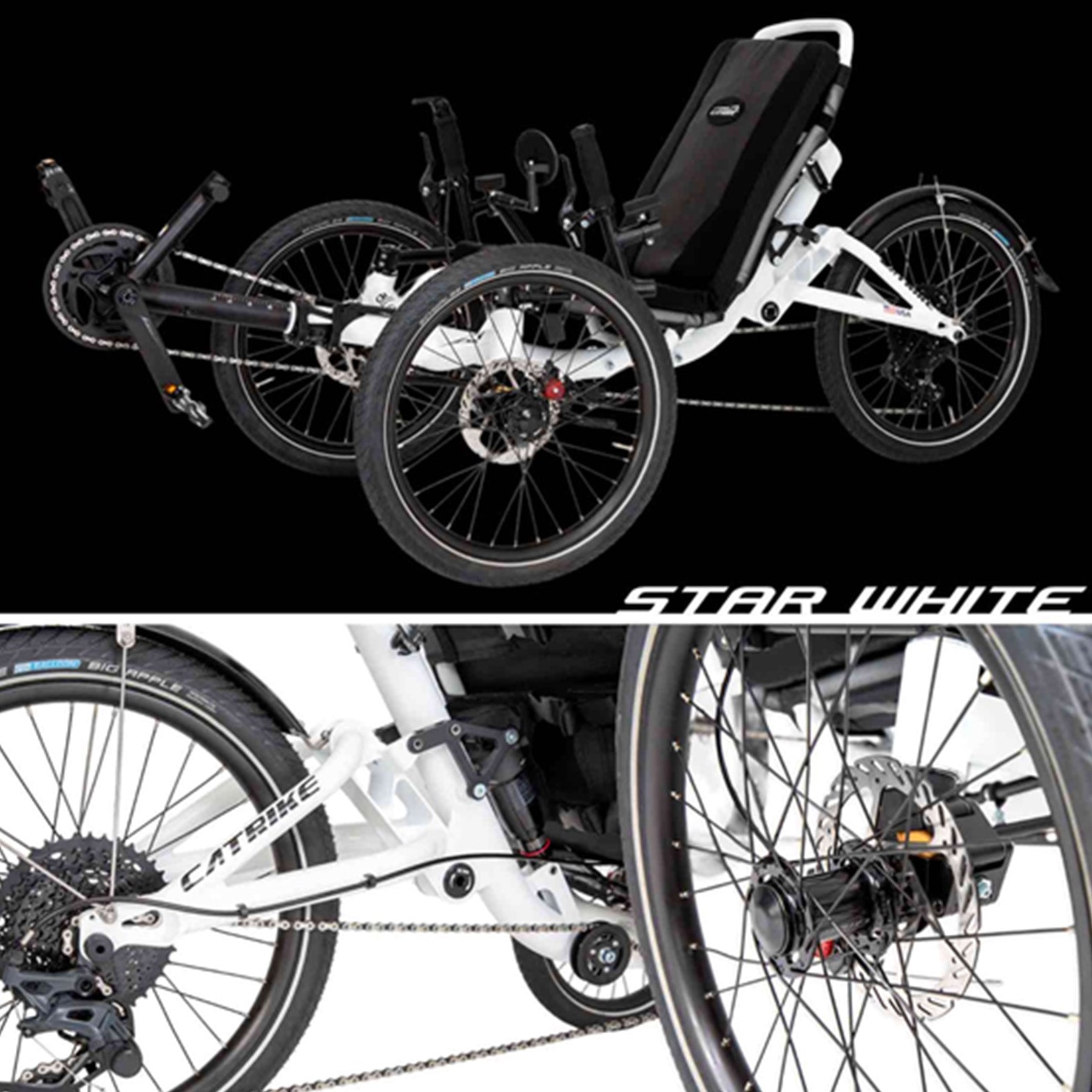 Catrike All Road in Star White collage.