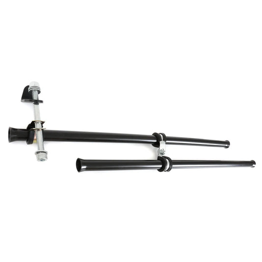 The black Catrike Chain Tube Assembly which fits all models except the Villager and the Max with attachment hardware against a white background.