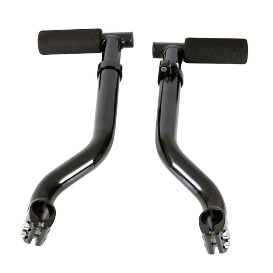 Side view of Catrike Exit Assist Bars in black against a white background.