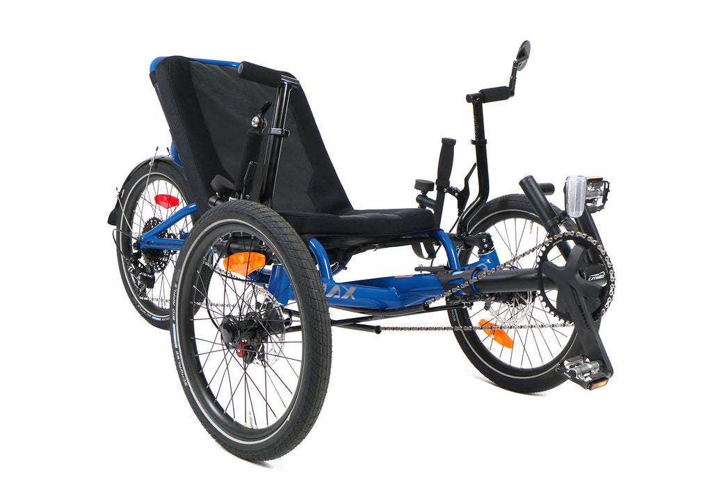 catrike max electric blue adult recumbent tadpole trike tricycle wide oversize heavy duty